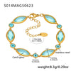 Faceted Czech Glass Anklet Stainless Steel 18K Gold Plated Geometric Women's Foot Jewelry