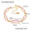 Faceted Czech Glass Anklet Stainless Steel 18K Gold Plated Geometric Women's Foot Jewelry