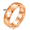 Faceted Geometric Tungsten Steel Couple Rings With Rose Gold Electroplated Finish Minimalist Unisex Jewelry