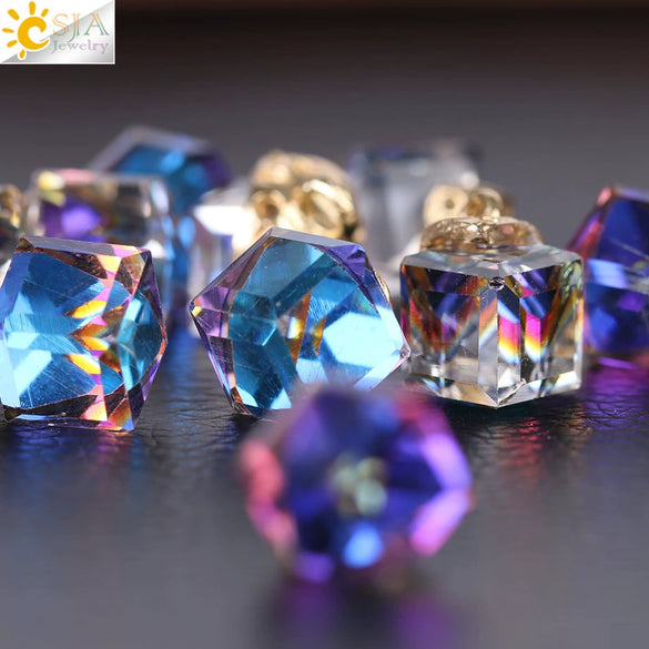 Faceted Glass And Crystal Beads For Jewelry Making Handmade Diy Jewelry Accessories With Large Hole Design