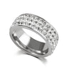 Factory Wholesale Fiverow Diamond Ring Fashion Couple Ring Jewelry Wholesale Round Head Supply