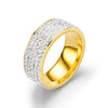 Factory Wholesale Fiverow Diamond Ring Fashion Couple Ring Jewelry Wholesale Round Head Supply