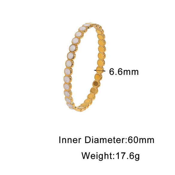 Fade Resistant Gold Electroplated Stainless Steel Geometric Bracelet With Retro Temperament Style