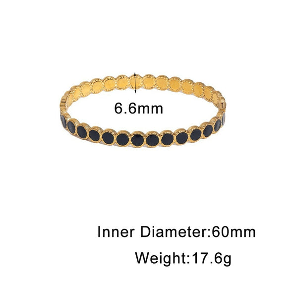 Fade Resistant Gold Electroplated Stainless Steel Geometric Bracelet With Retro Temperament Style