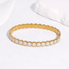 Fade Resistant Gold Electroplated Stainless Steel Geometric Bracelet With Retro Temperament Style