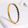 Fade Resistant Gold Electroplated Stainless Steel Geometric Bracelet With Retro Temperament Style