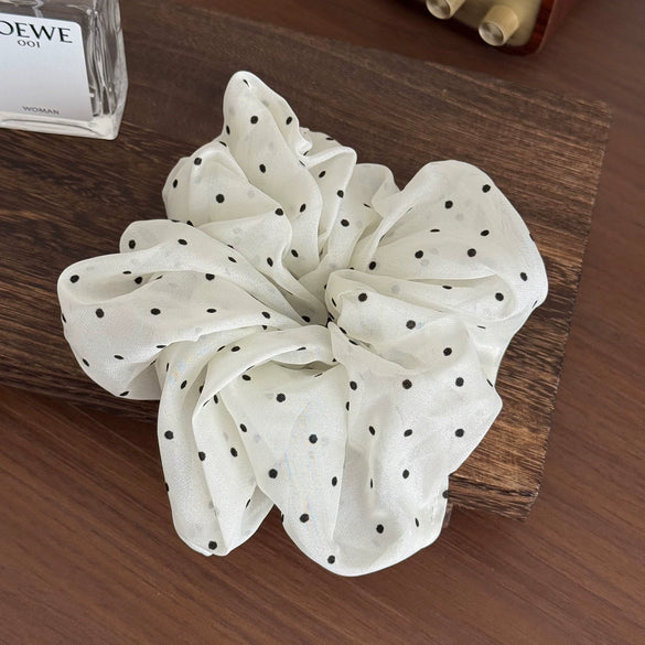 Fairy Lace Pearl Scrunchie For Women Floral Geometric Cloth Hair Tie Inlaid With Pearls