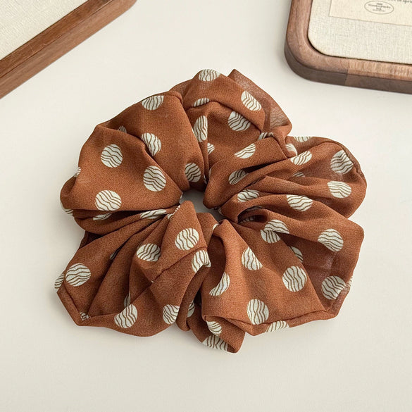 Fairy Lace Pearl Scrunchie For Women Floral Geometric Cloth Hair Tie Inlaid With Pearls