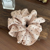 Fairy Lace Pearl Scrunchie For Women Floral Geometric Cloth Hair Tie Inlaid With Pearls