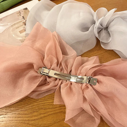 Fairy Style Bow Knot Alloy Organza Hair Clip