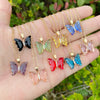 Fairy Style Butterfly Stainless Steel Necklace Inlay Crystal Stainless Steel Necklaces 1 Piece