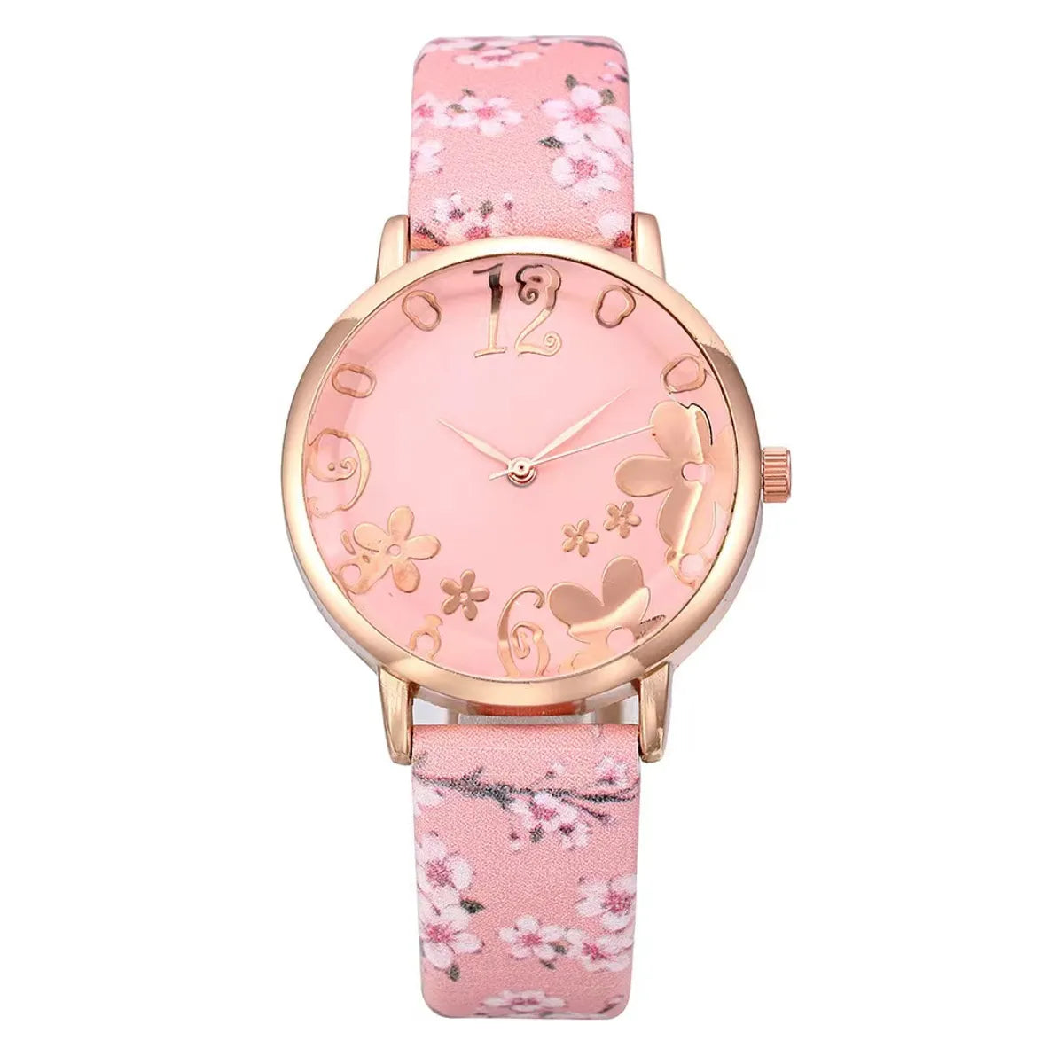 Fairy Style Elegant Flower Petal Needle Quartz Women'S Watches