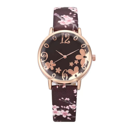 Fairy Style Elegant Flower Petal Needle Quartz Women'S Watches