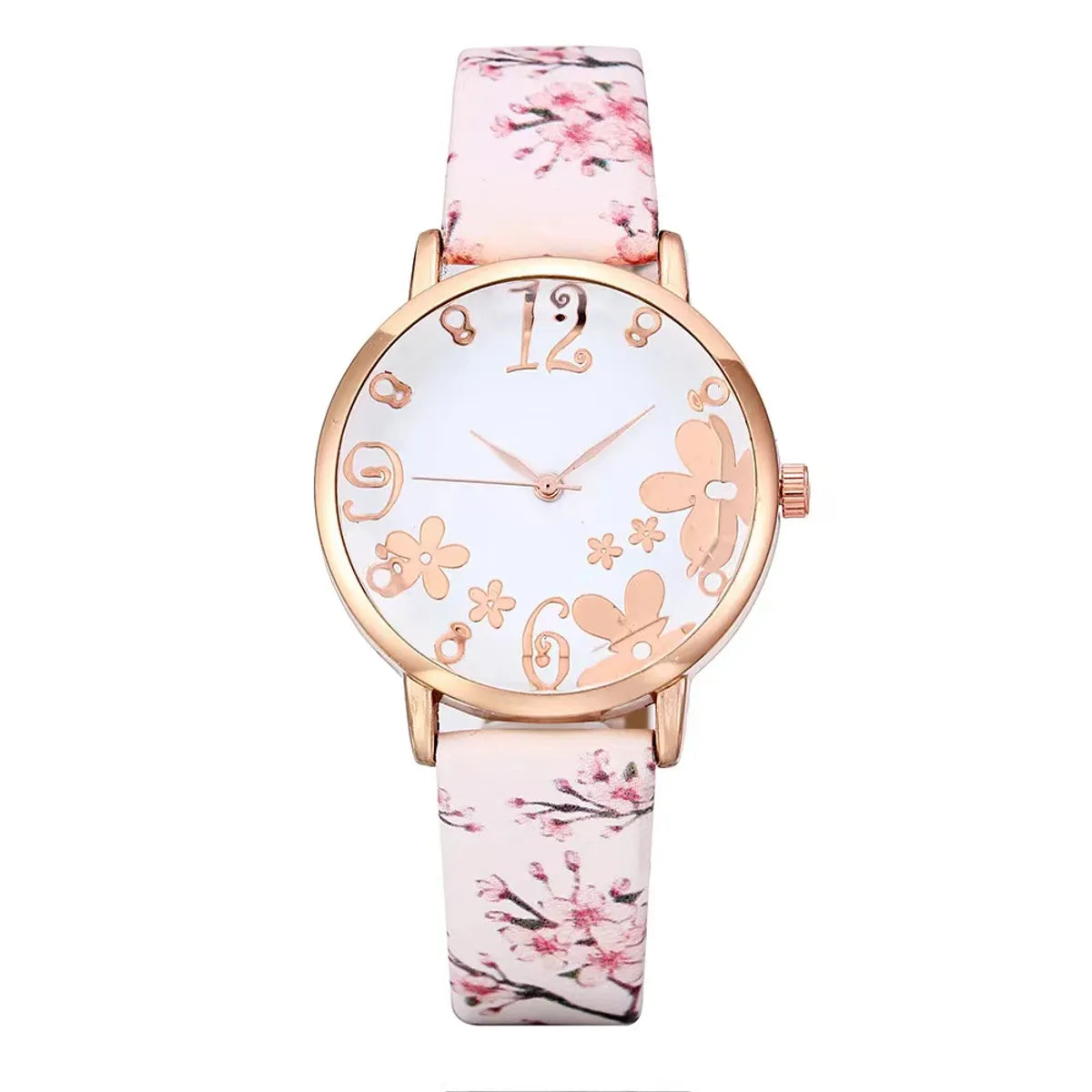 Fairy Style Elegant Flower Petal Needle Quartz Women'S Watches