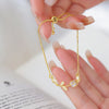Fairy Style Flower Copper Plating Inlay Opal 18k Gold Plated Bracelets