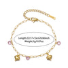 Wholesale Jewelry Fairy Style French Style Sweet Heart Shape 304 Stainless Steel Rhinestones Plating Inlay Anklet