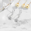 Fairy Style Geometric Star Zircon Long Drop Earrings In Sterling Silver For Women