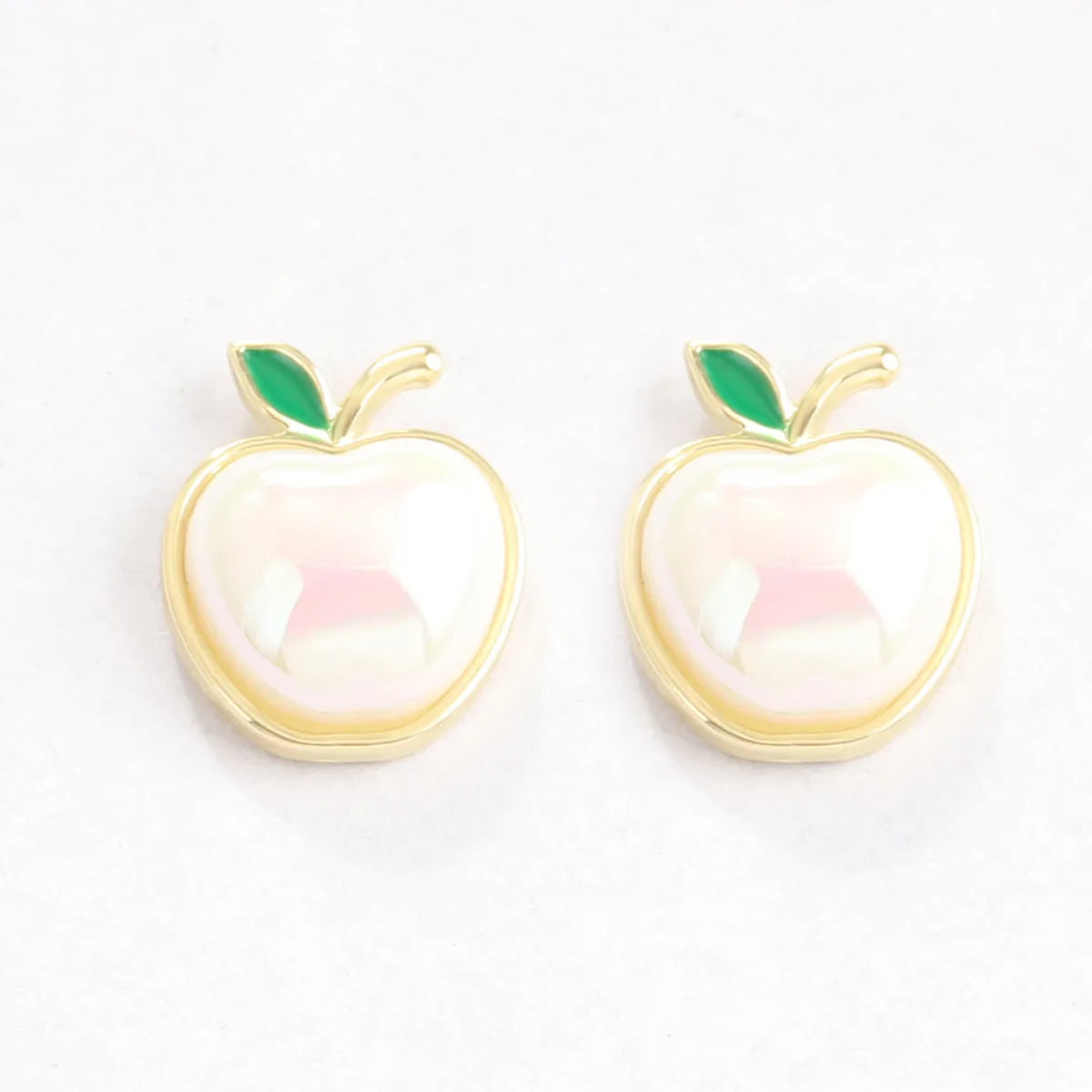 Fairy Style Korean Style Apple Alloy Inlay Artificial Pearls Shell Women'S Ear Studs