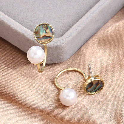 Fairy Style Korean Style Apple Alloy Inlay Artificial Pearls Shell Women'S Ear Studs