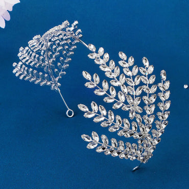 Fairy Style Leaf Flower Alloy Inlay Rhinestones Hair Band