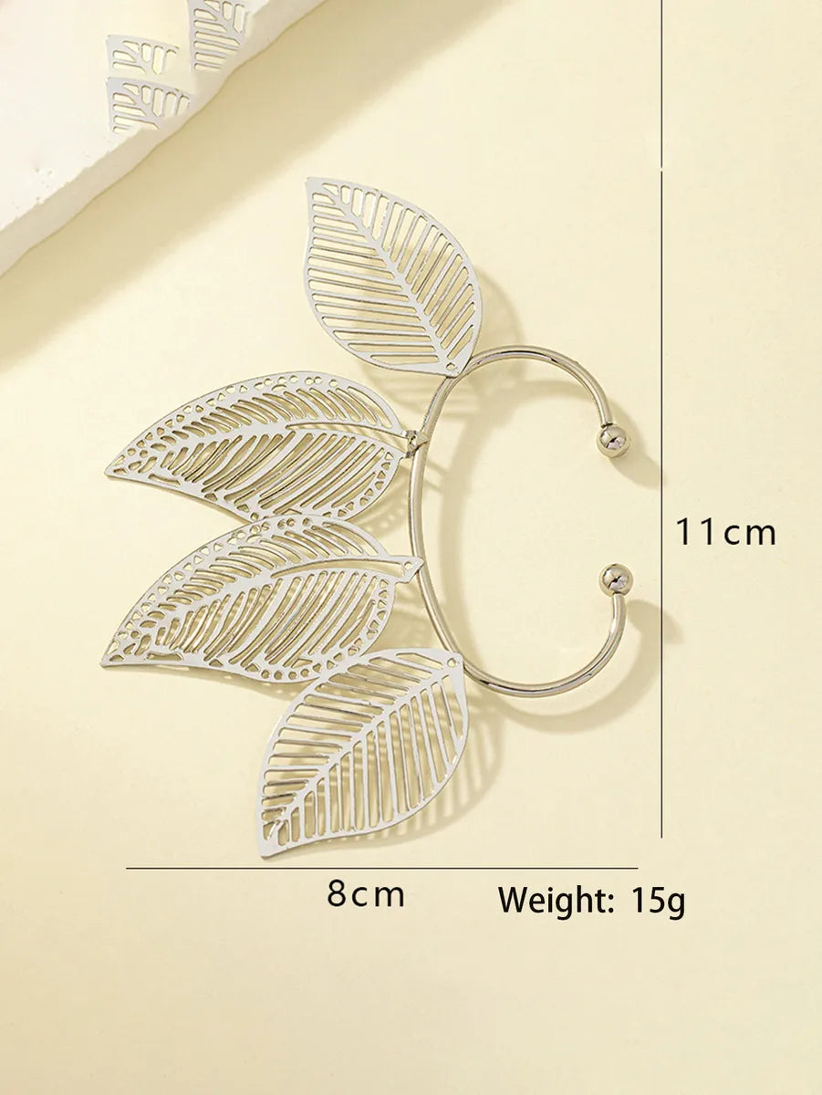 Fairy Style Oversized Leaves Alloy Plating Gold Plated Women's Ear Clips