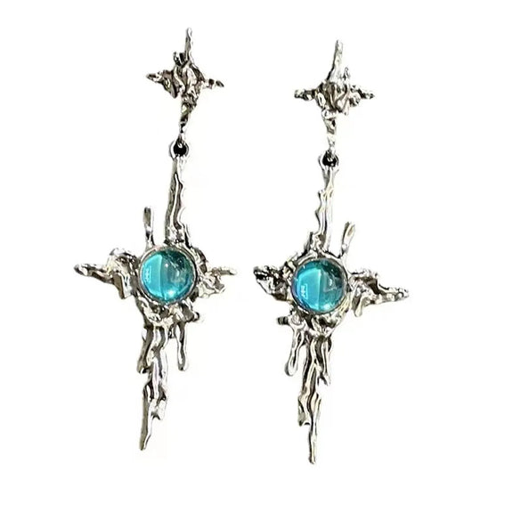 Fairy Style Simple Style Irregular Star Alloy Plating Inlay Moonstone Women'S Drop Earrings