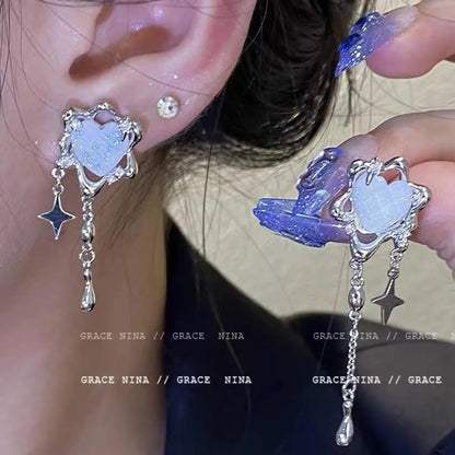 Fairy Style Simple Style Irregular Star Alloy Plating Inlay Moonstone Women'S Drop Earrings