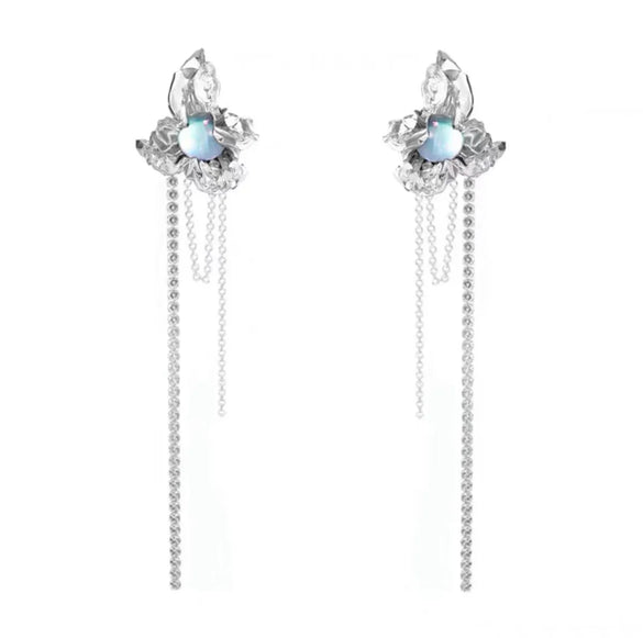 Fairy Style Simple Style Irregular Star Alloy Plating Inlay Moonstone Women'S Drop Earrings