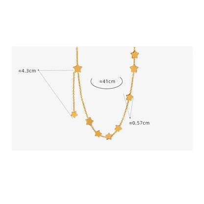 Fairy Style Simple Style Star Titanium Steel Plating 18k Gold Plated Necklace