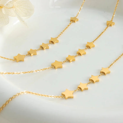 Fairy Style Simple Style Star Titanium Steel Plating 18k Gold Plated Necklace