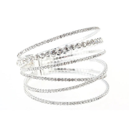 Fairy Style Solid Color Rhinestone Plating Women's Cuff Bracelets