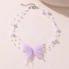 Fairy Style Sweet Classic Style Butterfly Artificial Pearl Plastic Polyester Wholesale Pendant Necklace