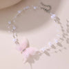 Fairy Style Sweet Classic Style Butterfly Artificial Pearl Plastic Polyester Wholesale Pendant Necklace