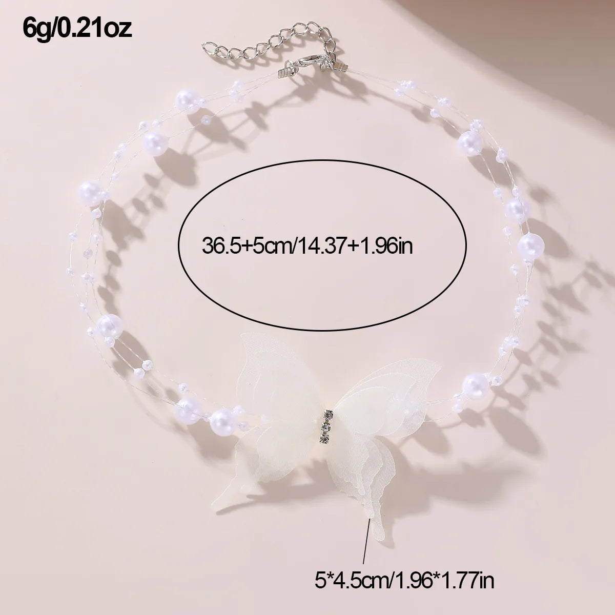 Fairy Style Sweet Classic Style Butterfly Artificial Pearl Plastic Polyester Wholesale Pendant Necklace