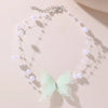 Fairy Style Sweet Classic Style Butterfly Artificial Pearl Plastic Polyester Wholesale Pendant Necklace