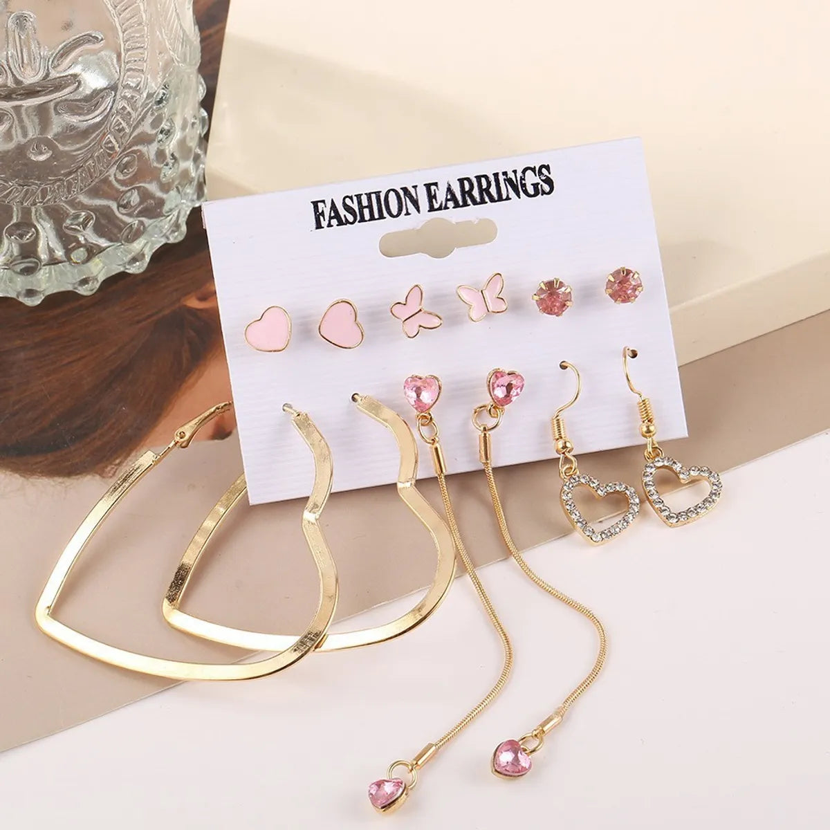 Fairy Style Sweet Tassel Heart Shape Butterfly Alloy Plating Inlay Artificial Gemstones Artificial Crystal Artificial Diamond Gold Plated Silver Plated Women's Earrings