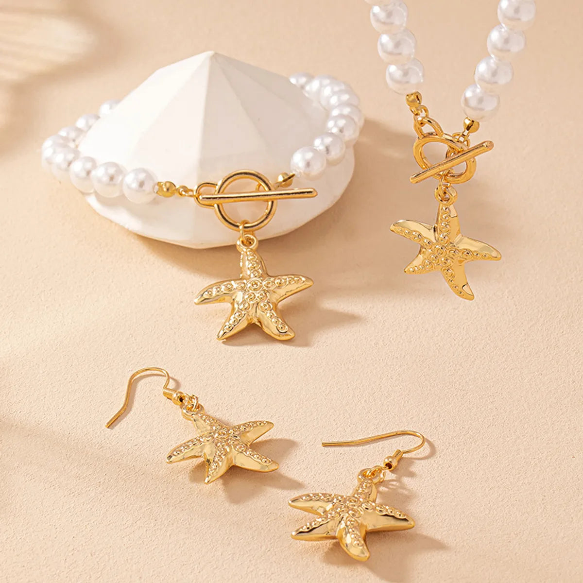 Fairy Style Vacation Marine Style Starfish Zinc Alloy Women'S Jewelry Set