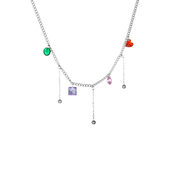 Wholesale Jewelry Fairy Style Vacation Modern Style Geometric Tassel 304 Stainless Steel Artificial Gemstones 18K Gold Plated Inlay Anklet