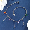 Wholesale Jewelry Fairy Style Vacation Modern Style Geometric Tassel 304 Stainless Steel Artificial Gemstones 18K Gold Plated Inlay Anklet