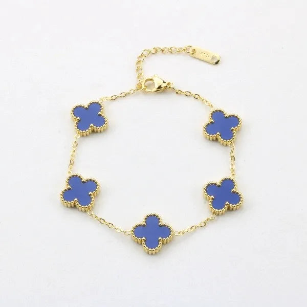 Fanjia High Version Clover Bracelet Female Titanium Steel Light Luxury 18K Niche Design Sense Internet Celebrity Non-Fading One Generation