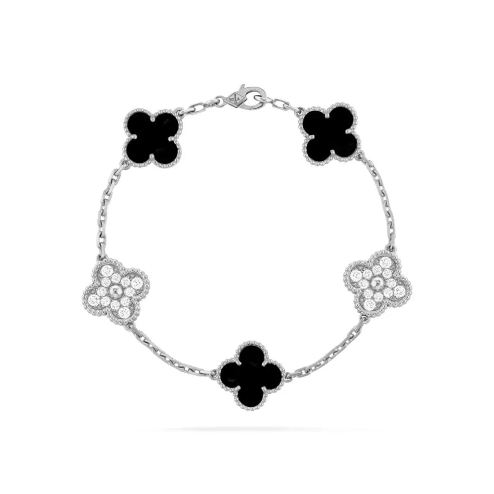 Fanjia High Version Clover Bracelet Female Titanium Steel Light Luxury 18K Niche Design Sense Internet Celebrity Non-Fading One Generation