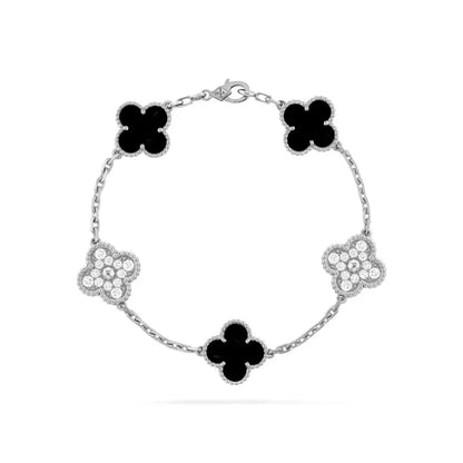 Fanjia High Version Clover Bracelet Female Titanium Steel Light Luxury 18K Niche Design Sense Internet Celebrity Non-Fading One Generation