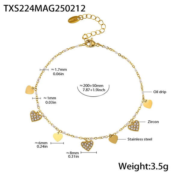 Fantasy Color Zircon 316L Stainless Steel Necklace Electroplating Women's Jewelry