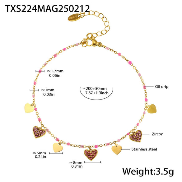Fantasy Color Zircon 316L Stainless Steel Necklace Electroplating Women's Jewelry
