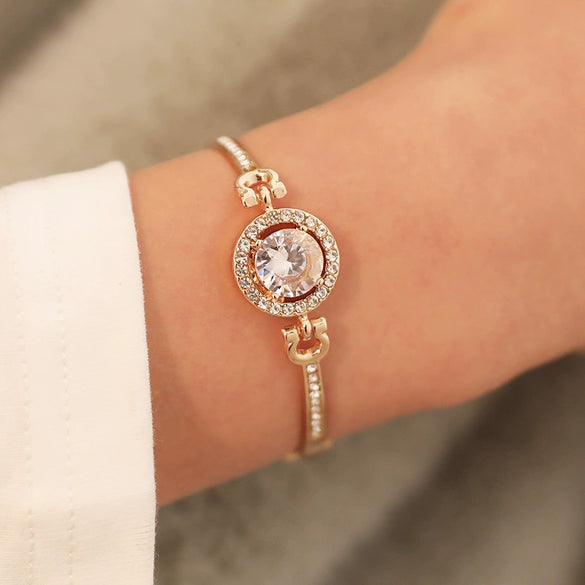 Fashion  Bracelet Women's Allmatch Bracelet Simple Temperament Noble Flash Diamond Bracelet Bracelet Bracelet Women