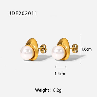 Fashion Geometric Plating 316 Stainless Steel  Zircon Earrings