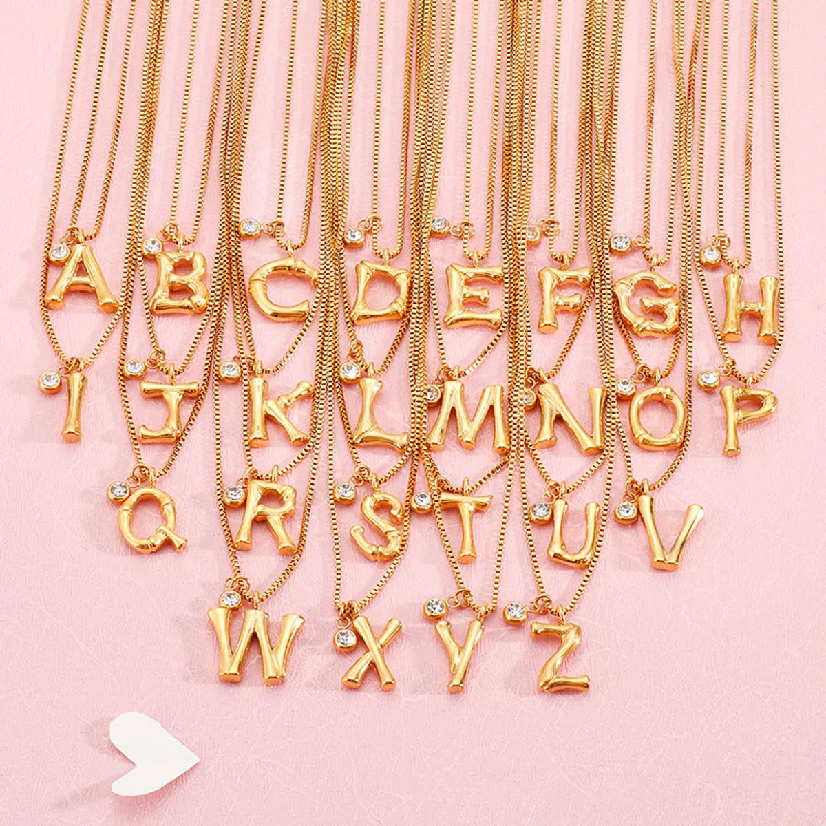 Fashion 26 Letter Golden Pendant Stainless Steel Necklace Wholesale Gooddiy