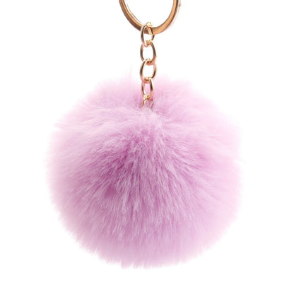 Fashion 7cm Imitation Rex Rabbit Fur Small Ball Keychain Wholesale