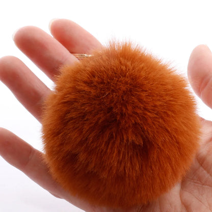 Fashion 7cm Imitation Rex Rabbit Fur Small Ball Keychain Wholesale