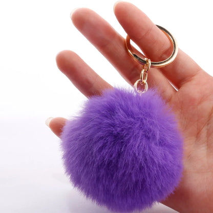 Fashion 7cm Imitation Rex Rabbit Fur Small Ball Keychain Wholesale